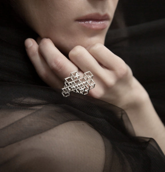 Cube System Ring - Silver