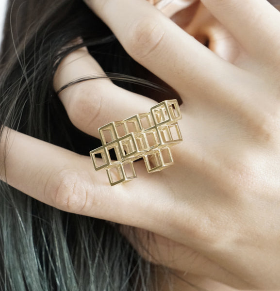 Cube System Ring - Brass