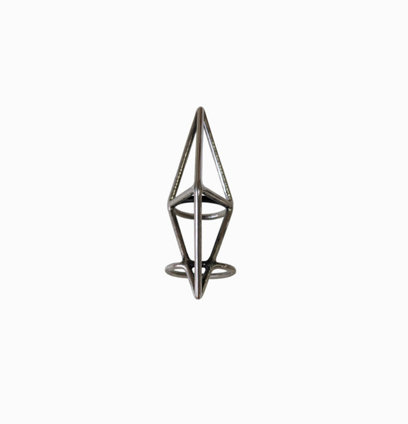 Dipyramid Nail Ring - Silver